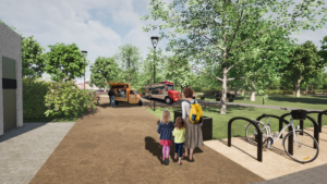 Wizualizacja nowej aranżacji i zagospodarowania parku Podlesie.