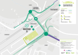 Plan prezentujący rozwiązania, które zostaną wykonane w ramach inwestycji.