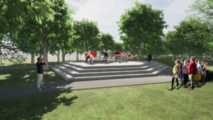 Wizualizacja nowej aranżacji i zagospodarowania parku Podlesie.